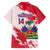 Custom Haiti Football Family Matching Short Sleeve Bodycon Dress and Hawaiian Shirt Les Grenadiers Red Grunge Polynesian Tattoo - Wonder Print Shop