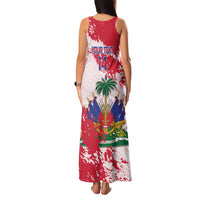 Custom Haiti Football Family Matching Tank Maxi Dress and Hawaiian Shirt Les Grenadiers Red Grunge Polynesian Tattoo - Wonder Print Shop