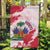 Custom Haiti Football Garden Flag Les Grenadiers Red Grunge Polynesian Tattoo - Wonder Print Shop