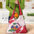 Custom Haiti Football Grocery Bag Les Grenadiers Red Grunge Polynesian Tattoo - Wonder Print Shop