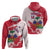 Custom Haiti Football Hoodie Les Grenadiers Red Grunge Polynesian Tattoo - Wonder Print Shop