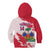 Custom Haiti Football Kid Hoodie Les Grenadiers Red Grunge Polynesian Tattoo - Wonder Print Shop