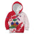 Custom Haiti Football Kid Hoodie Les Grenadiers Red Grunge Polynesian Tattoo - Wonder Print Shop