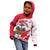 Custom Haiti Football Kid Hoodie Les Grenadiers Red Grunge Polynesian Tattoo - Wonder Print Shop