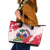 Custom Haiti Football Leather Tote Bag Les Grenadiers Red Grunge Polynesian Tattoo - Wonder Print Shop
