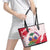 Custom Haiti Football Leather Tote Bag Les Grenadiers Red Grunge Polynesian Tattoo - Wonder Print Shop