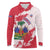 Custom Haiti Football Long Sleeve Polo Shirt Les Grenadiers Red Grunge Polynesian Tattoo - Wonder Print Shop