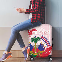 Custom Haiti Football Luggage Cover Les Grenadiers Red Grunge Polynesian Tattoo - Wonder Print Shop