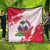 Custom Haiti Football Quilt Les Grenadiers Red Grunge Polynesian Tattoo - Wonder Print Shop