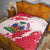 Custom Haiti Football Quilt Les Grenadiers Red Grunge Polynesian Tattoo - Wonder Print Shop
