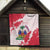 Custom Haiti Football Quilt Les Grenadiers Red Grunge Polynesian Tattoo - Wonder Print Shop