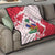 Custom Haiti Football Quilt Les Grenadiers Red Grunge Polynesian Tattoo - Wonder Print Shop