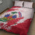Custom Haiti Football Quilt Bed Set Les Grenadiers Red Grunge Polynesian Tattoo - Wonder Print Shop