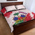 Custom Haiti Football Quilt Bed Set Les Grenadiers Red Grunge Polynesian Tattoo - Wonder Print Shop