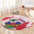 Custom Haiti Football Round Carpet Les Grenadiers Red Grunge Polynesian Tattoo - Wonder Print Shop