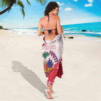 Custom Haiti Football Sarong Les Grenadiers Red Grunge Polynesian Tattoo - Wonder Print Shop