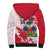Custom Haiti Football Sherpa Hoodie Les Grenadiers Red Grunge Polynesian Tattoo - Wonder Print Shop