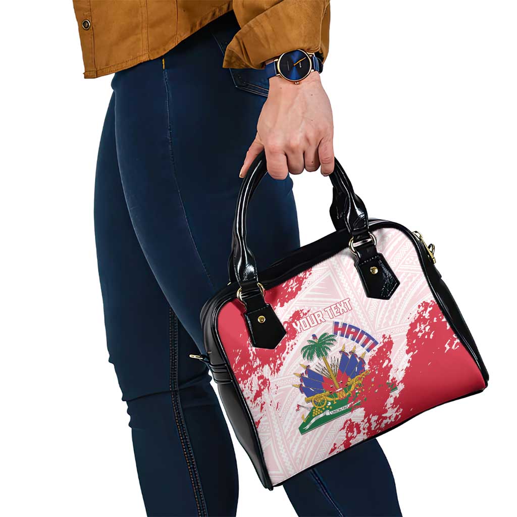 Custom Haiti Football Shoulder Handbag Les Grenadiers Red Grunge Polynesian Tattoo - Wonder Print Shop