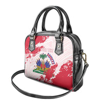 Custom Haiti Football Shoulder Handbag Les Grenadiers Red Grunge Polynesian Tattoo - Wonder Print Shop