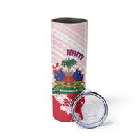 Custom Haiti Football Skinny Tumbler Les Grenadiers Red Grunge Polynesian Tattoo - Wonder Print Shop