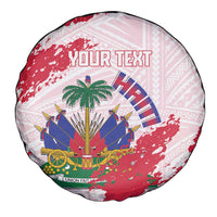 Custom Haiti Football Spare Tire Cover Les Grenadiers Red Grunge Polynesian Tattoo - Wonder Print Shop
