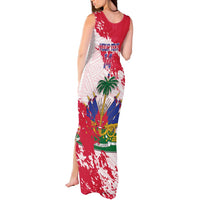 Custom Haiti Football Tank Maxi Dress Les Grenadiers Red Grunge Polynesian Tattoo - Wonder Print Shop