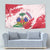 Custom Haiti Football Tapestry Les Grenadiers Red Grunge Polynesian Tattoo - Wonder Print Shop