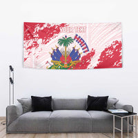Custom Haiti Football Tapestry Les Grenadiers Red Grunge Polynesian Tattoo - Wonder Print Shop