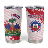 Custom Haiti Football Tumbler Cup Les Grenadiers Red Grunge Polynesian Tattoo - Wonder Print Shop