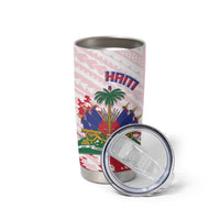 Custom Haiti Football Tumbler Cup Les Grenadiers Red Grunge Polynesian Tattoo - Wonder Print Shop