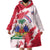 Custom Haiti Football Wearable Blanket Hoodie Les Grenadiers Red Grunge Polynesian Tattoo - Wonder Print Shop