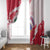 Custom Haiti Football Window Curtain Les Grenadiers Red Grunge Polynesian Tattoo - Wonder Print Shop