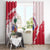 Custom Haiti Football Window Curtain Les Grenadiers Red Grunge Polynesian Tattoo - Wonder Print Shop