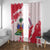 Custom Haiti Football Window Curtain Les Grenadiers Red Grunge Polynesian Tattoo - Wonder Print Shop