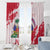 Custom Haiti Football Window Curtain Les Grenadiers Red Grunge Polynesian Tattoo - Wonder Print Shop