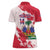 Custom Haiti Football Women Polo Shirt Les Grenadiers Red Grunge Polynesian Tattoo - Wonder Print Shop