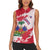 Custom Haiti Football Women Sleeveless Polo Shirt Les Grenadiers Red Grunge Polynesian Tattoo - Wonder Print Shop