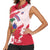 Custom Haiti Football Women Sleeveless Polo Shirt Les Grenadiers Red Grunge Polynesian Tattoo - Wonder Print Shop