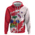 Custom Haiti Football Zip Hoodie Les Grenadiers Red Grunge Polynesian Tattoo - Wonder Print Shop