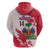Custom Haiti Football Zip Hoodie Les Grenadiers Red Grunge Polynesian Tattoo - Wonder Print Shop