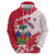 Custom Haiti Football Zip Hoodie Les Grenadiers Red Grunge Polynesian Tattoo - Wonder Print Shop
