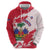 Custom Haiti Football Zip Hoodie Les Grenadiers Red Grunge Polynesian Tattoo - Wonder Print Shop