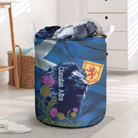 Cianalas Alba Scotland Laundry Basket Scottish Lion and Thistle Blue Version