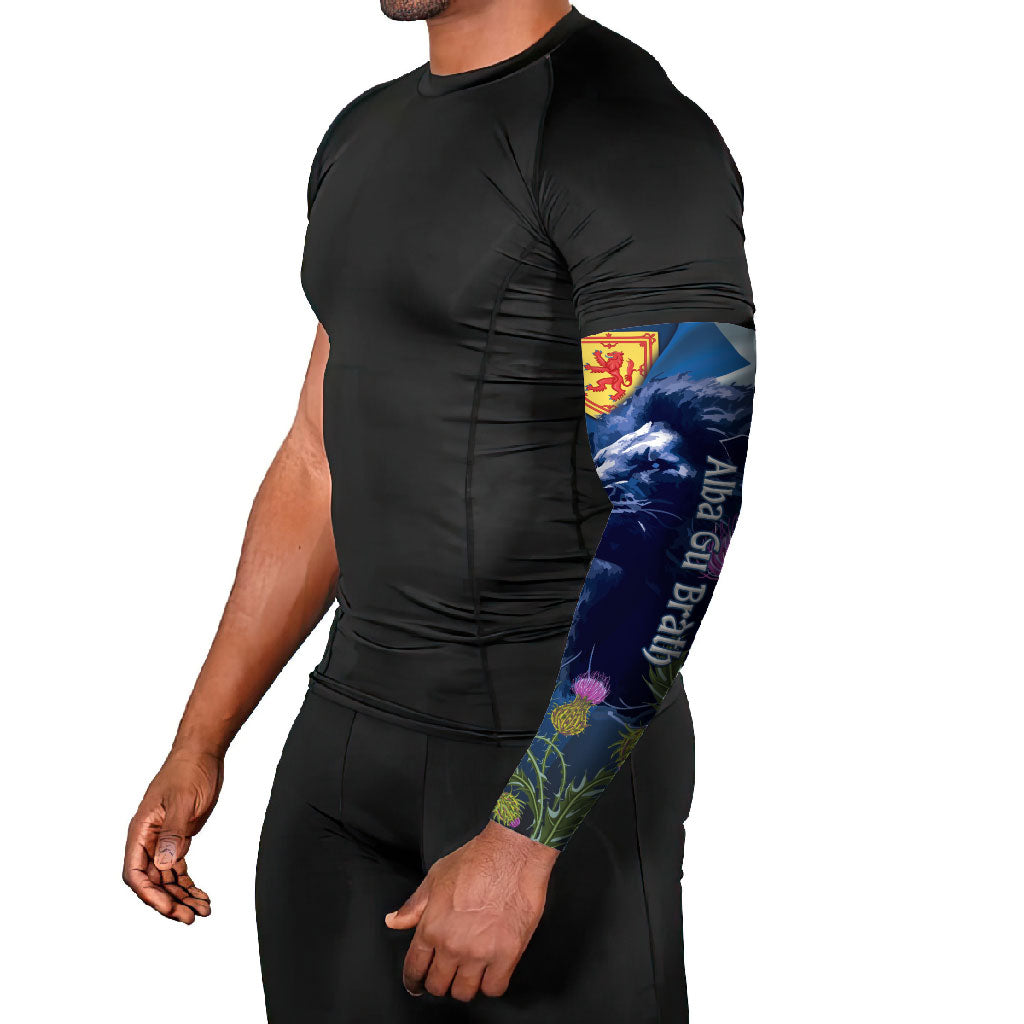 Cianalas Alba Scotland Arm Sleeves Scottish Lion and Thistle Blue Version