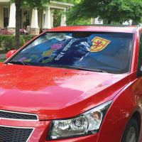 Cianalas Alba Scotland Auto Sun Shade Scottish Lion and Thistle Blue Version