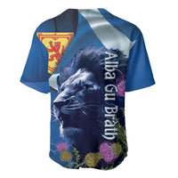 Cianalas Alba Scotland Baseball Jersey Scottish Lion and Thistle Blue Version