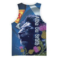 Cianalas Alba Scotland Basketball Jersey Scottish Lion and Thistle Blue Version