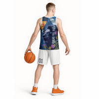 Cianalas Alba Scotland Basketball Jersey Scottish Lion and Thistle Blue Version