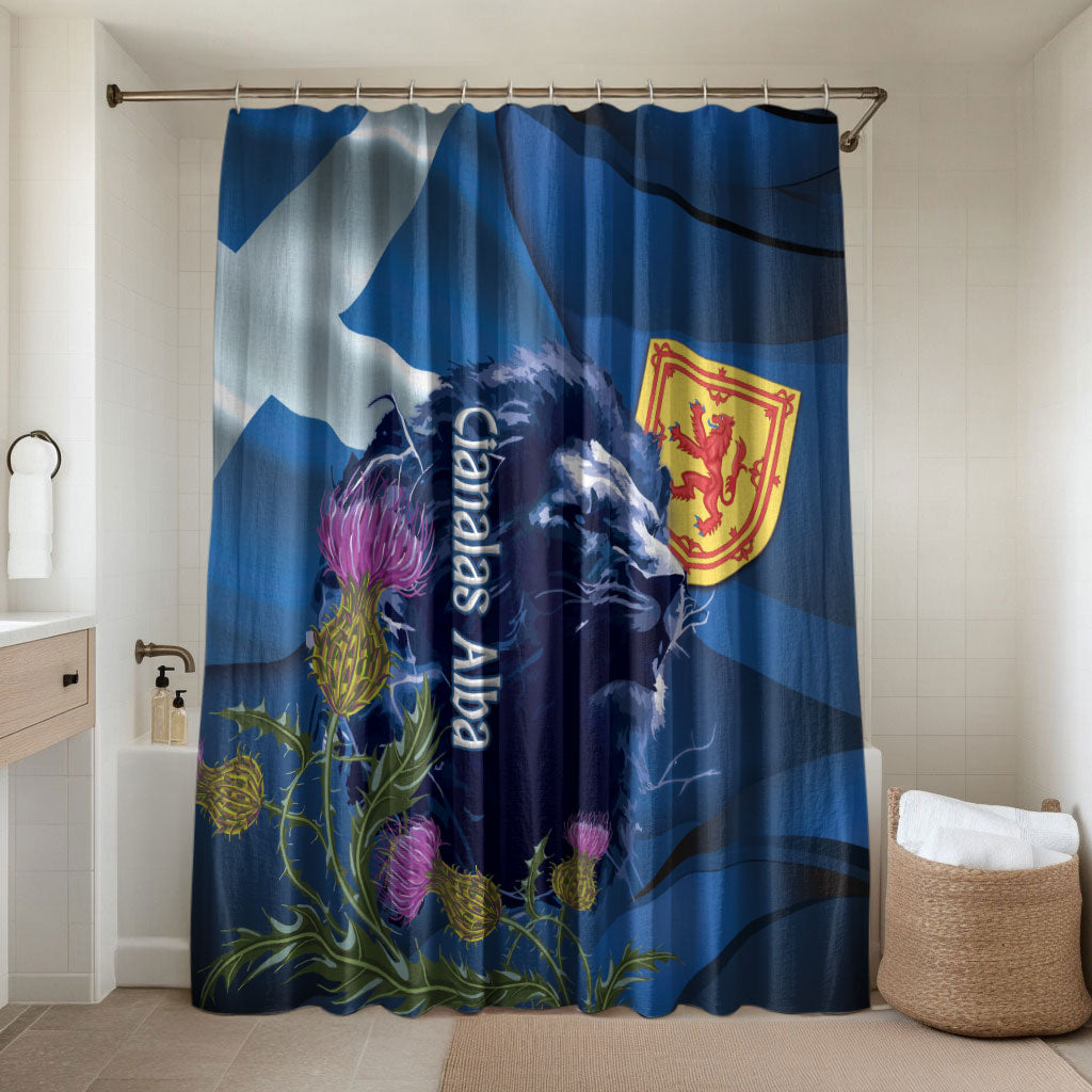 Cianalas Alba Scotland Bathroom Set Scottish Lion and Thistle Blue Version