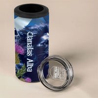 Cianalas Alba Scotland 4 in 1 Can Cooler Tumbler Scottish Lion and Thistle Blue Version